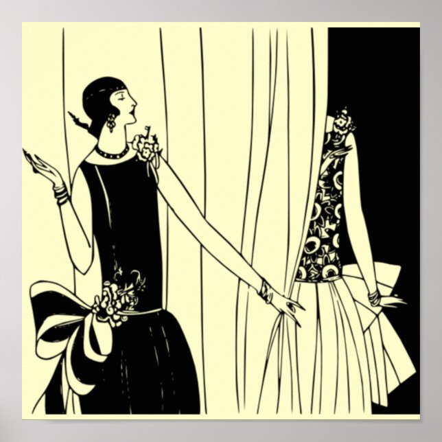 Póster Vintage 1920 Flapper Deco Poster 2 - Personalizar! (Frente)