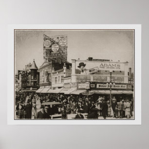 Póster Vintage 1922 Atlantic City Boardwalk Photograph