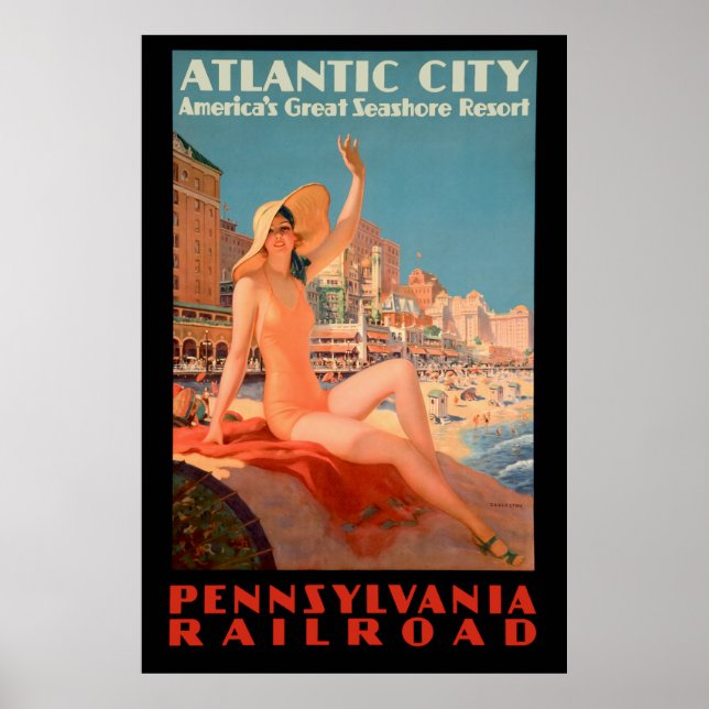 Póster Vintage 1935 - Poster de Atlantic City (Frente)