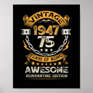 Póster Vintage 1947 75º cumpleaños 75 años