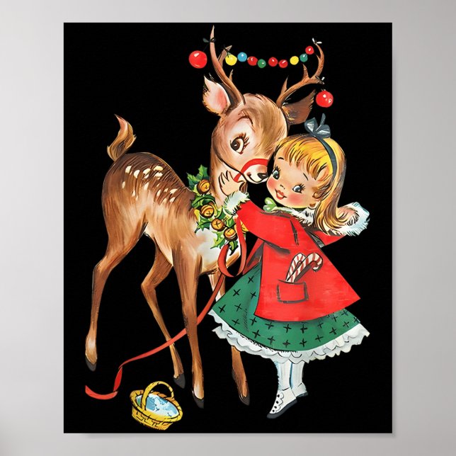 Póster Vintage 1950s Old Fashioned Family Christmas Retro (Frente)