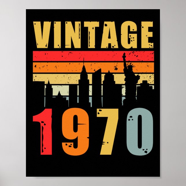 Póster Vintage 1970 Hecho En 1970 (Frente)