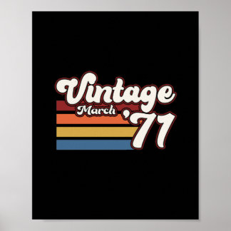 Póster Vintage 1971 50th Birthday March