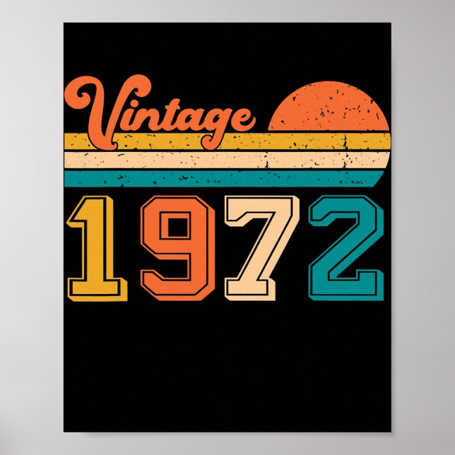 Póster Vintage 1972 50th Birthday Gifts 50 años (Frente)