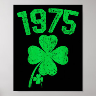 Póster Vintage 1975 50º cumpleaños San Patricks Day Shamr