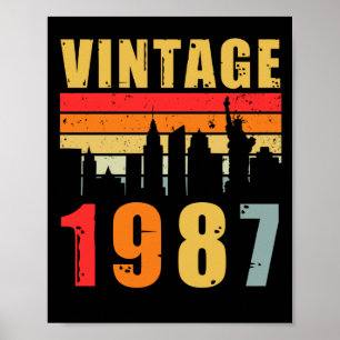 Póster Vintage 1987 Hecho En 1987