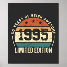 Póster Vintage 1995 Retro 30th Birthday Gift  