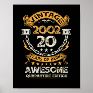 Póster Vintage 2002 20º cumpleaños 20 años