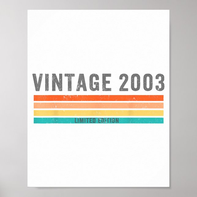 Póster Vintage 2003 Limited Edition - 22nd Birthday Gift  (Frente)