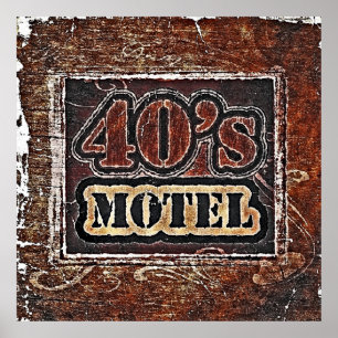Póster Vintage 40's Motel - Poster