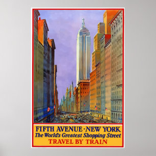 Póster Vintage 5th Avenue New-York City Travel Poster