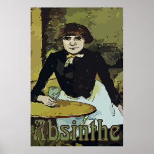 Póster Vintage Absinthe Woman,