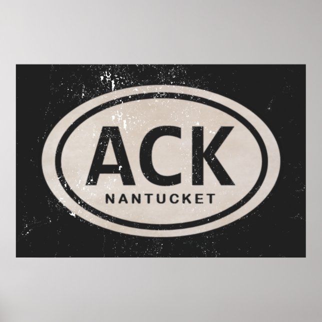 Póster Vintage ACK Nantucket MAMÁES Beach Tag Poster (Frente)