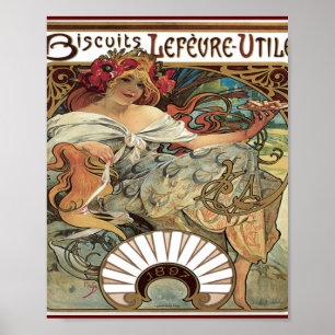Póster Vintage Ad Biscuits LeFevre Utle 1896 Art Poster