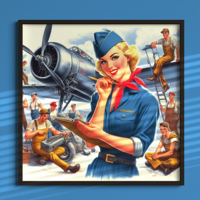 Póster Vintage Airplane Pin-up (Subido por el creador)