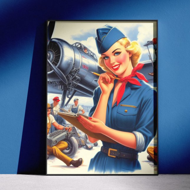 Póster Vintage Airplane Pin-up (Subido por el creador)