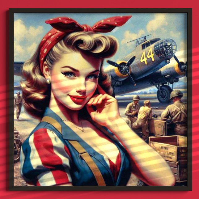 Póster Vintage Airplane Pin Up (Subido por el creador)