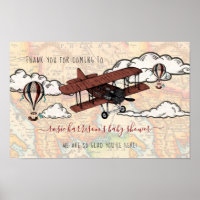 Vintage Airplane | Travel Baby Shower Welcome 
