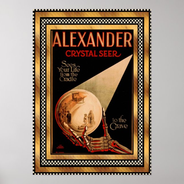 Póster vintage Alexander Crystal Seer teatro (Frente)