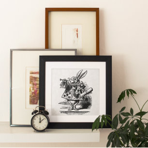 Póster Vintage Alice en Wonderland Conejo Blanco como her