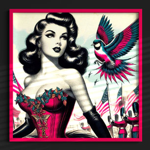 Póster Vintage Alternative Corset Pin Up