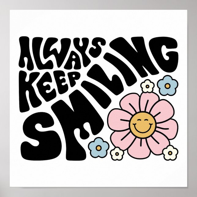 Póster Vintage "Always Keep Smiling" Daisy Graphic (Frente)