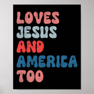 Póster Vintage Ama A Jesús Y A Estados Unidos Hasta El 4