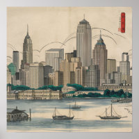 Vintage América Boston Ma Ciudad Silueta Estilo Uk