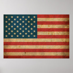 Póster Vintage America Flag