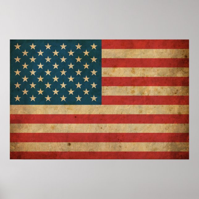 Póster Vintage America Flag (Frente)