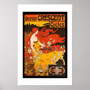 Póster Vintage American Crescent Cycles