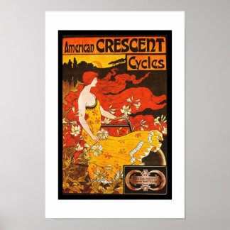Póster Vintage American Crescent Cycles