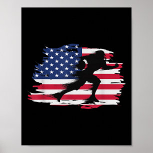 Póster Vintage American Flag Quarterback Football
