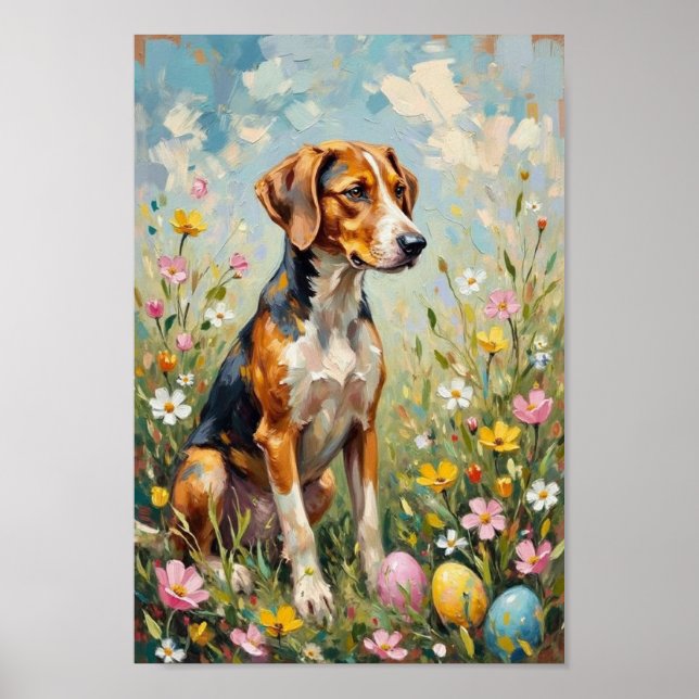 Póster Vintage American Foxhound Easter Art (Frente)