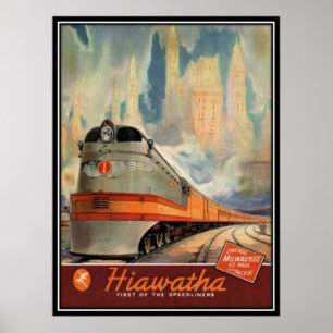 Póster Vintage American Railway, Estados Unidos -