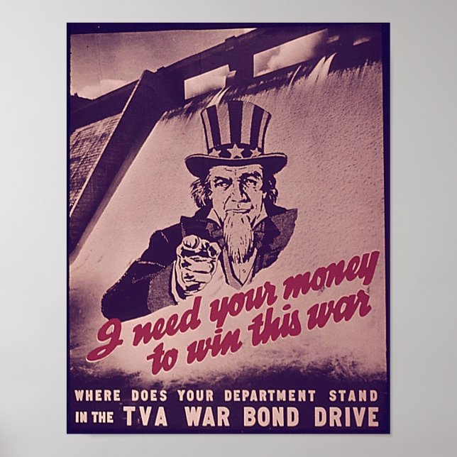 Póster Vintage American War Posters. Uncle Sam  (Frente)