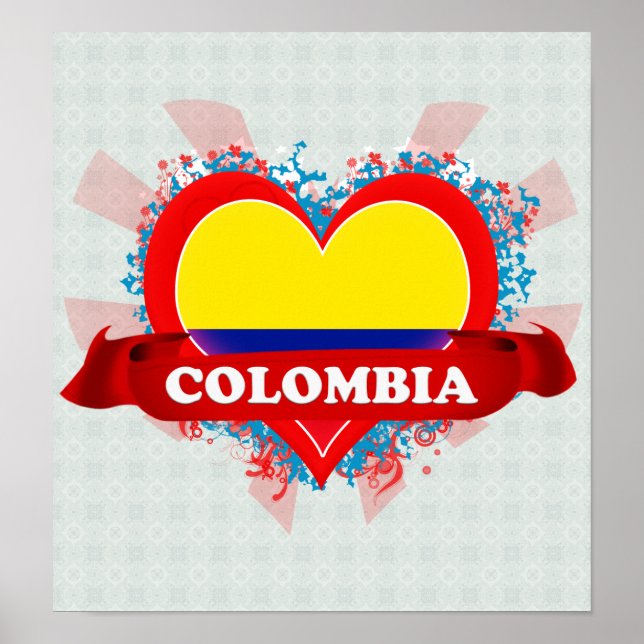 Póster Vintage Amo Colombia (Frente)