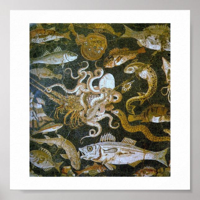 Póster Vintage Ancient Mosaics  (Pompei) (Frente)