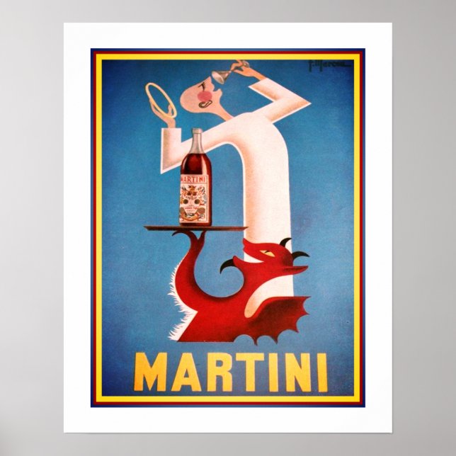 Póster Vintage Angel/Devil Martini Ad Poster (Frente)