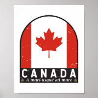 Vintage angustiado de emblema de bandera de Canadá