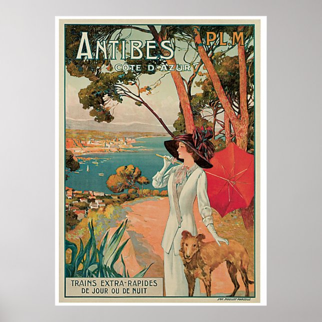 Póster Vintage Antibes Cote d'Azur (Frente)