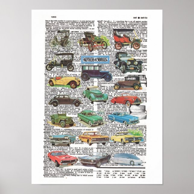 Póster Vintage antique car poster  (Frente)