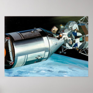 Póster Vintage Apollo 9 Módulo lunar EVA