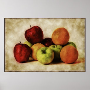 Póster Vintage Apples and Oranges