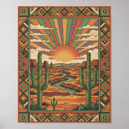 Póster Vintage Arizona Grand Canyon Travel Print Wall Art