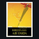 Póster Vintage Art Deco<br><div class="desc">Contáctenos si necesita ayuda para cambiar el tamaño. Anuncio de viaje aéreo típico Art Deco de los años 20 Artista: E. Maurus 1929 Titel: Golden Ray,  Air Union,  Paris-London Principales colores: amarillo,  rojo,  negro</div>