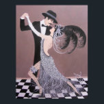 PÓSTER VINTAGE ART DECO DANCERS<br><div class="desc">Pintura acrílica original y diseño de bailarinas de arte deco por Dian... ... ... Este diseño mejoraría cualquier decoración contemporánea. Es elegante y glamuroso. Gran nostalgia de la era del art deco que tuvo una vida muy corta.</div>