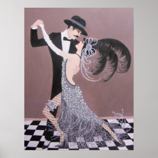 PÓSTER VINTAGE ART DECO DANCERS