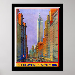 Póster Vintage Art Déco de la Quinta Avenida Nueva