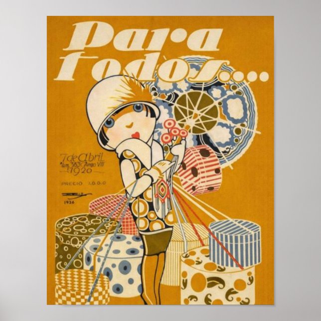 Póster Vintage Art Deco - Flapper Shopping (Frente)